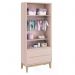 Dormitório Classic 2 Portas e Cômoda com Porta Rosa com Pés Madeira Natural - Reller Móveis 