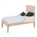 Dormitório Classic 2 Portas, Cômoda com Porta Rosa com Pés Madeira Natural e Colchão D18 - Reller Móveis