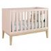 Dormitório Classic 2 Portas, Cômoda com Porta Rosa com Pés Madeira Natural e Colchão D18 - Reller Móveis