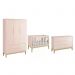 Dormitório Classic 3 Portas Rosa com Pés Madeira Natural - Reller Móveis