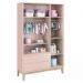 Dormitório Classic 3 Portas, Cômoda 3 Gavetas Rosa com Pés Madeira Natural e Colchão D18 - Reller Móveis