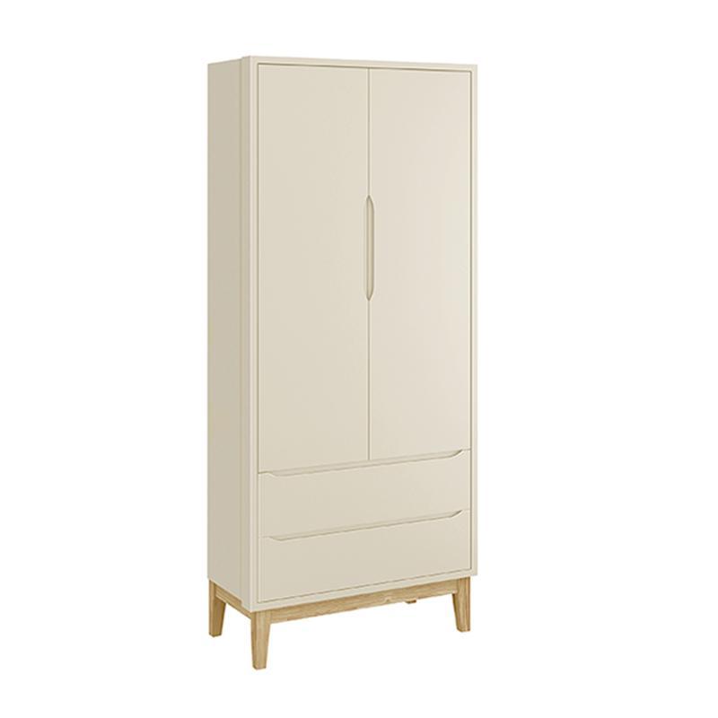 Dormitório Completo Infantil Classic 2 Portas, Cômoda 6 Gavetas e Berço Areia Fosco com Pés Madeira Natural - Reller Móveis