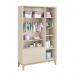 Dormitório Completo Infantil Classic 3 Portas, Cômoda 6 Gavetas, Berço Areia Fosco com Pés Madeira Natural e Colchão D18 - Reller Móveis 
