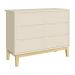 Dormitório Completo Infantil Classic 3 Portas, Cômoda 6 Gavetas, Berço Areia Fosco com Pés Madeira Natural e Colchão D18 - Reller Móveis 