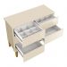 Dormitório Completo Infantil Classic 3 Portas, Cômoda 6 Gavetas, Berço Areia Fosco com Pés Madeira Natural e Colchão D18 - Reller Móveis 