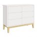 Dormitório Completo Infantil Classic 3 Portas, Cômoda 6 Gavetas, Berço Branco Fosco com Pés Madeira Natural e Colchão D18 - Reller Móveis 