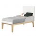 Dormitório Completo Infantil Classic 3 Portas, Cômoda 6 Gavetas, Berço Branco Fosco com Pés Madeira Natural e Colchão D18 - Reller Móveis 