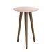 Dormitório Completo Infantil Theo 2 Portas, Cômoda 6 Gavetas, Berço e Mesa de Canto Rosa Fosco com Pés Amadeirado - Reller Móveis