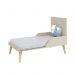Dormitório Completo Infantil Theo 3 Portas, Cômoda 6 Gavetas e Berço Areia Fosco com Pés Madeira Natural - Reller Móveis
