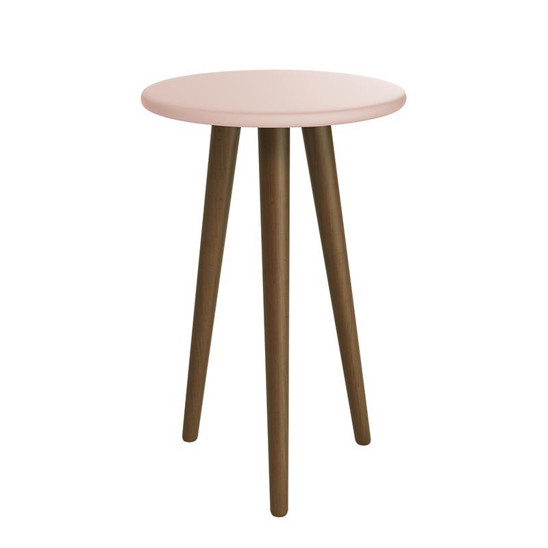 Dormitório Infantil Theo 2 Portas, Cômoda 6 Gavetas, Berço, Mesa de Canto Rosa Fosco com Pés Amadeirado e Colchão - Reller Móveis