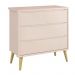 Dormitório Theo 2 Portas, Mesa de Canto Rosa com Pés Madeira Natural e Colchão D18 - Reller Móveis
