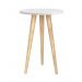Dormitório Theo 3 Portas, Mesa de Canto Branco com Pés Madeira Natural e Colchão D18 - Reller Móveis