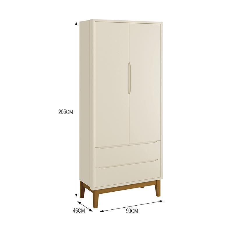 Guarda Roupa Infantil 2 Portas Classic Areia Fosco com Pés Amadeirado - Reller Móveis