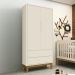 Guarda Roupa Infantil 2 Portas Classic Areia Fosco com Pés Amadeirado - Reller Móveis