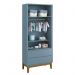 Guarda Roupa Infantil 2 Portas Classic Azul Fosco com Pés Amadeirado - Reller Móveis