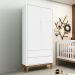 Guarda Roupa Infantil 2 Portas Classic Branco Fosco com Pés Amadeirado - Reller Móveis