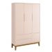 Guarda Roupa Infantil 3 Portas Classic Rosa Fosco com Pés Amadeirado - Reller Móveis