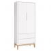 Guarda Roupa Infantil Classic 2 Portas Branco Fosco com Pés Madeira Natural - Reller Móveis