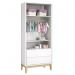 Guarda Roupa Infantil Classic 2 Portas Branco Fosco com Pés Madeira Natural - Reller Móveis
