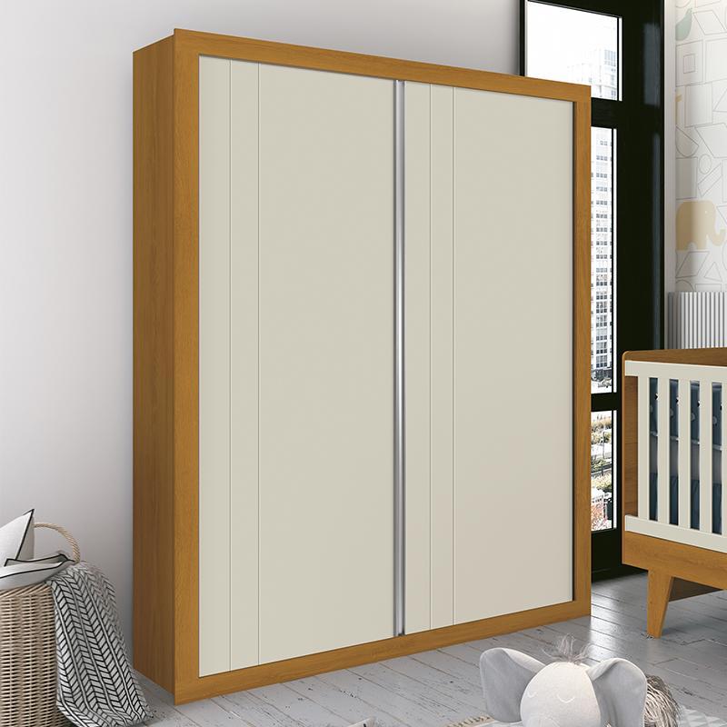 Guarda Roupa Infantil Prince 2 Portas de Correr Areia/Savana - Reller Móveis