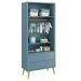 Guarda Roupa Infantil Theo 2 Portas Azul Fosco com Pés Madeira Natural - Reller Móveis