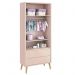 Guarda Roupa Infantil Theo 2 Portas Rosa Fosco com Pés Madeira Natural - Reller Móveis