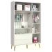 Guarda Roupa Infantil Theo 3 Portas Branco Fosco com Pés Madeira Natural - Reller Móveis