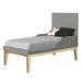 Jogo de Quarto Classic Cômoda 3 Gavetas e Berço Cinza Fosco com Pés Madeira Natural - Reller Móveis