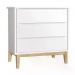 Jogo de Quarto Classic Guarda Roupa 3 Portas e Cômoda 3 Gavetas Branco Fosco com Pés Madeira Natural - Reller Móveis
