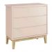 Jogo de Quarto Classic Guarda Roupa 3 Portas e Cômoda 3 Gavetas Rosa Fosco com Pés Madeira Natural - Reller Móveis