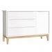 Jogo de Quarto Classic Guarda Roupa 3 Portas e Cômoda Branco Fosco com Pés Madeira Natural - Reller Móveis