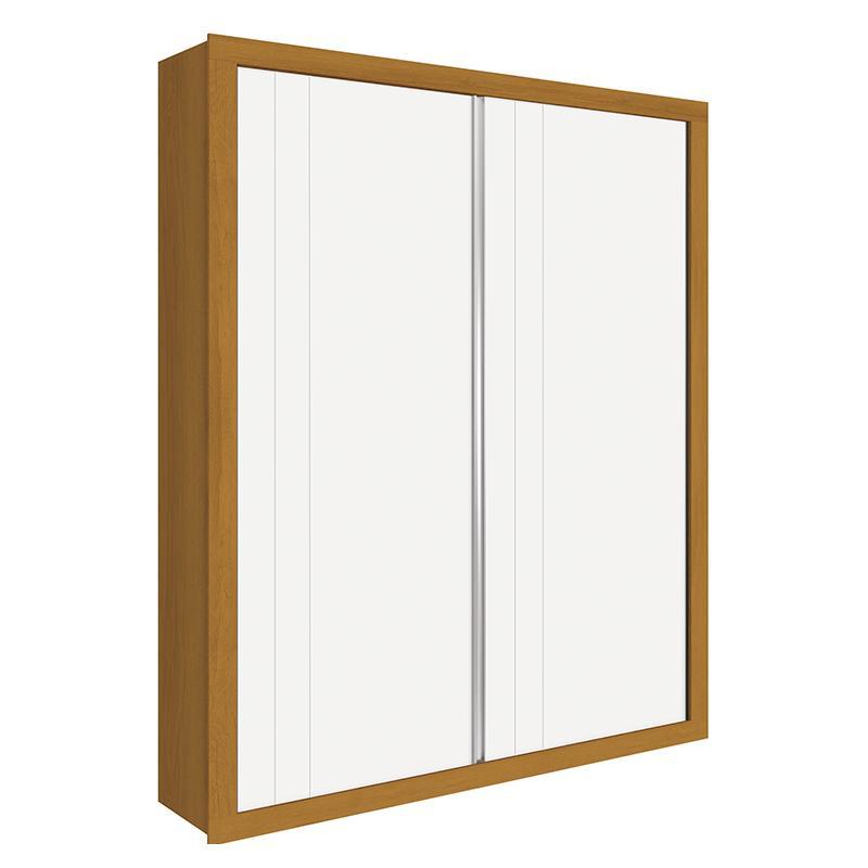 Jogo de Quarto Guarda Roupa Prince e Bicama Nuth Branco/Savana com 2 Colchões Supreme - Reller Móveis