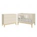 Jogo de Quarto Infantil Classic Cômoda 6 Gavetas e Berço Areia Fosco com Pés Madeira Natural - Reller Móveis