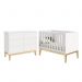 Jogo de Quarto Infantil Classic Cômoda 6 Gavetas e Berço Branco Fosco com Pés Madeira Natural - Reller Móveis