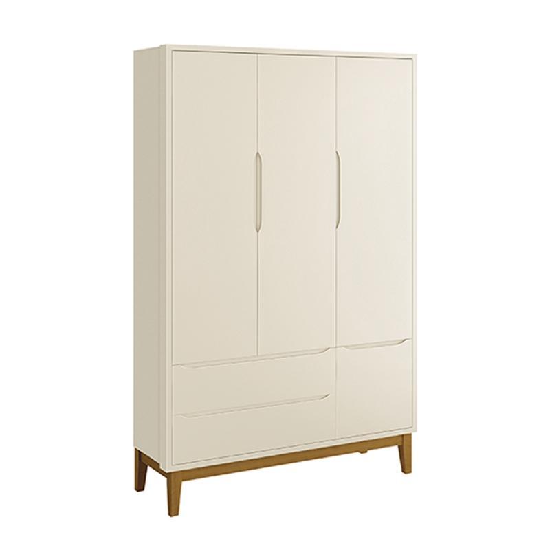 Jogo de Quarto Infantil Classic Guarda Roupa 3 Portas e Cômoda 6 Gavetas Areia Fosco com Pés Amadeirado - Reller Móveis