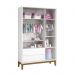 Jogo de Quarto Infantil Classic Guarda Roupa 3 Portas e Cômoda 6 Gavetas Branco Fosco com Pés Amadeirado - Reller Móveis