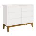 Jogo de Quarto Infantil Classic Guarda Roupa 3 Portas e Cômoda 6 Gavetas Branco Fosco com Pés Amadeirado - Reller Móveis