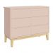 Jogo de Quarto Infantil Classic Guarda Roupa 3 Portas e Cômoda 6 Gavetas Rosa Fosco com Pés Madeira Natural - Reller Móveis