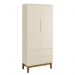 Jogo de Quarto Infantil Guarda Roupa 2 Portas e Cômoda 1 Porta Classic Areia Fosco com Pés Amadeirado - Reller Móveis