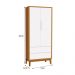 Jogo de Quarto Infantil Guarda Roupa 2 Portas e Cômoda 1 Porta Classic Branco/Savana com Pés Amadeirado - Reller Móveis