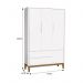 Jogo de Quarto Infantil Guarda Roupa 3 Portas e Cômoda 1 Porta Classic Branco Fosco com Pés Amadeirado - Reller Móveis