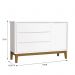 Jogo de Quarto Infantil Guarda Roupa 3 Portas e Cômoda 1 Porta Classic Branco Fosco com Pés Amadeirado - Reller Móveis