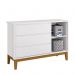 Jogo de Quarto Infantil Guarda Roupa 3 Portas e Cômoda 1 Porta Classic Branco Fosco com Pés Amadeirado - Reller Móveis