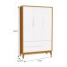 Jogo de Quarto Infantil Guarda Roupa 3 Portas e Cômoda 1 Porta Classic Branco/Savana com Pés Amadeirado - Reller Móveis