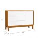 Jogo de Quarto Infantil Guarda Roupa 3 Portas e Cômoda 1 Porta Classic Branco/Savana com Pés Amadeirado - Reller Móveis