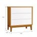 Jogo de Quarto Infantil Guarda Roupa 3 Portas e Cômoda 3 Gavetas Branco/Savana Classic com Pés Amadeirado - Reller Móveis