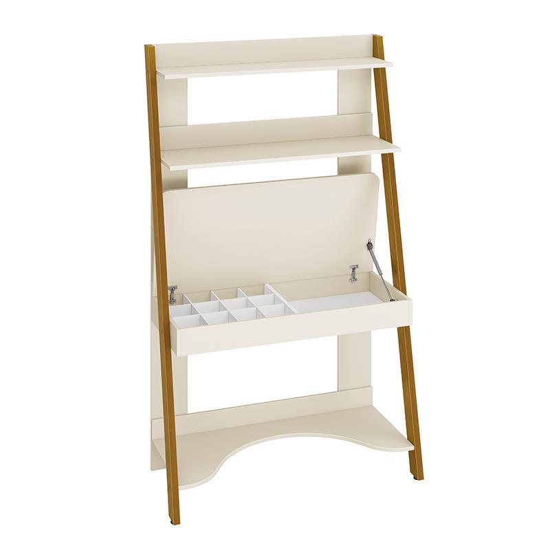 Jogo de Quarto Infantil Simba Estante Escrivaninha e Cama Areia Fosco com Pés Amadeirado - Reller Móveis