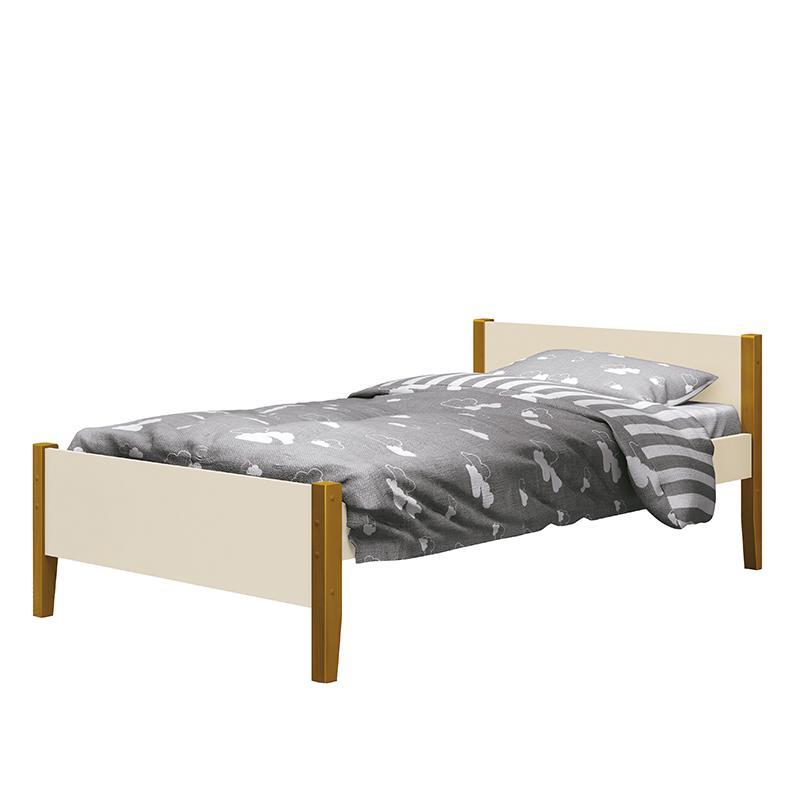 Jogo de Quarto Infantil Simba Estante Escrivaninha e Cama Areia Fosco com Pés Amadeirado - Reller Móveis