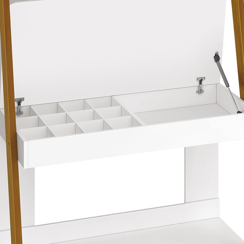 Jogo de Quarto Infantil Simba Estante Escrivaninha e Cama Branco Fosco com Pés Amadeirado - Reller Móveis