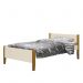 Jogo de Quarto Infantil Simba Estante Escrivaninha, Cama e Mesa de Canto Theo Areia Fosco com Pés Amadeirado - Reller Móveis 